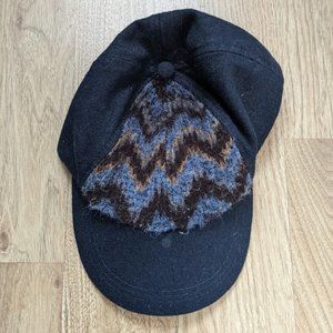 Jessica Simpson Blue Wool Front Panel Baseball Cap